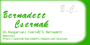 bernadett csernak business card